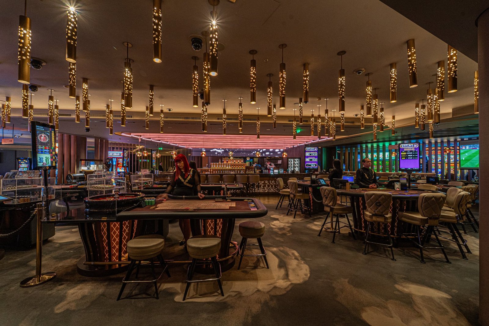 The main gaming floor of Grand Casino Tirana