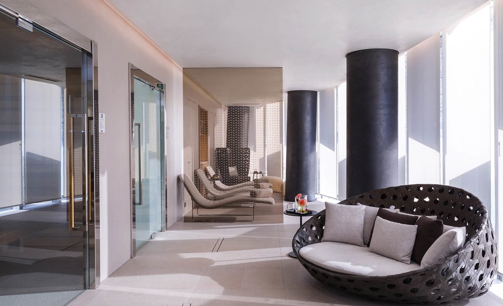 Relaxation loungers at the OBLIVION wellness spa